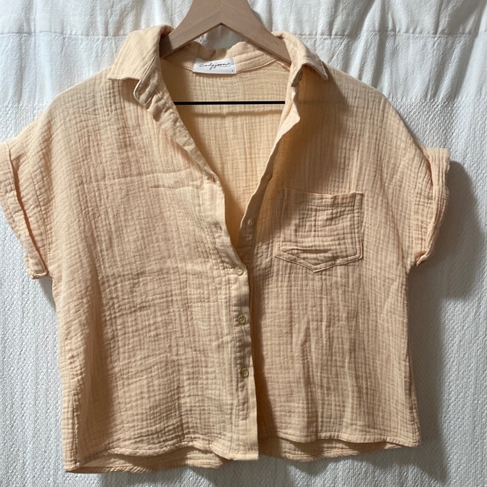 CJLA Peach Gauze Top